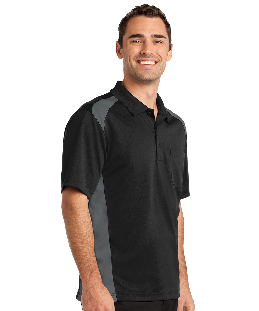 Snag-Proof Two-Color Shirts Polo Pocket