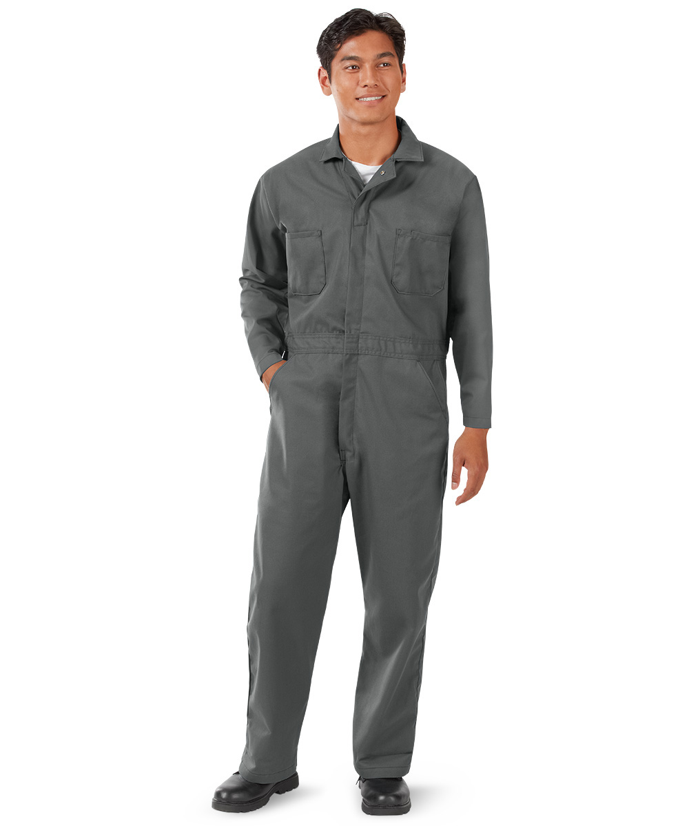 Men's Coverall Long Sleeve Jumpsuit Cotton Blend Zipper Front Pockets  Overalls