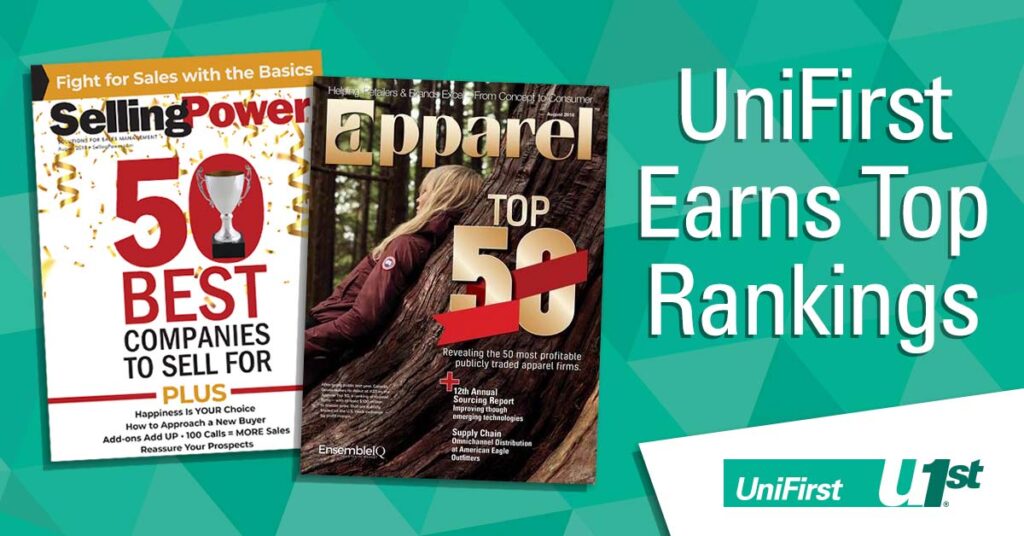 UniFirst earns top rankings in both Selling Power and Apparel magazines.