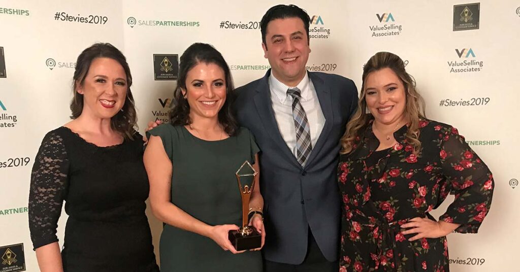 Pictured (L to R): Talent acquisition Team Partners Elizabeth Gerrity, supervisor; Elita Nicholson, specialist; and Michael Vella, manager; and Catalina Dongo, human resources director