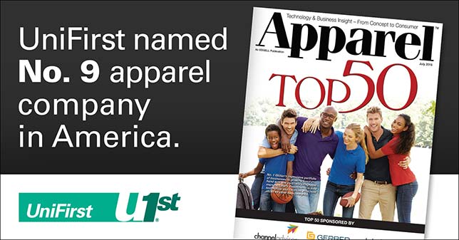 UniFirst named 9th best uniform services company by Apparel Magazine