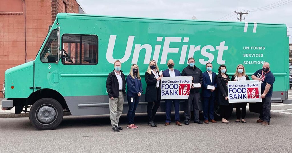 UniFirst donating PPE to the Greater Boston Food Bank