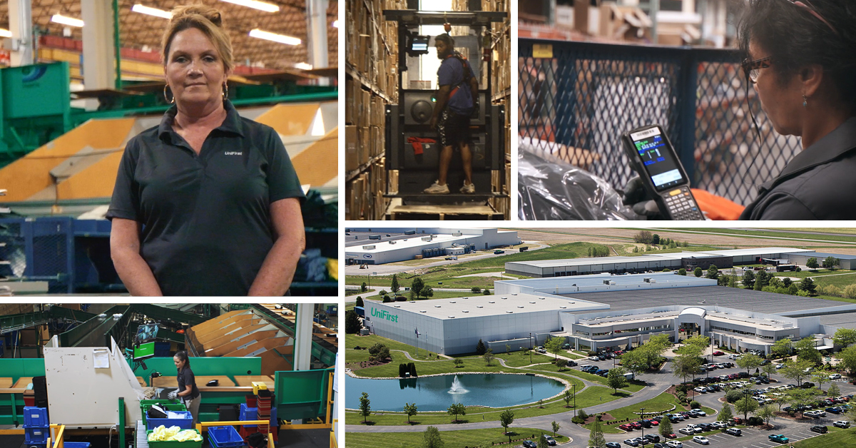 The UniFirst Owensboro Distribution Center Team Partners working at the facility which is undergoing a $28 million dollar expansion to boost customer service.