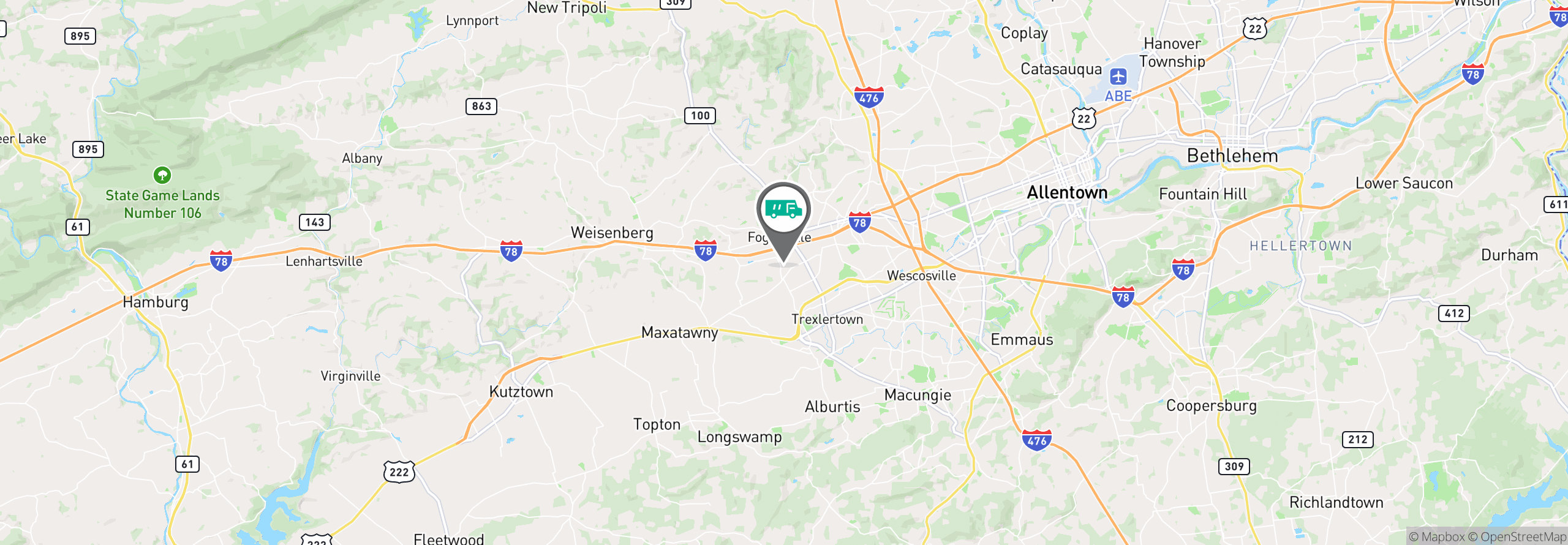 Map Image For allentown pa uniforms