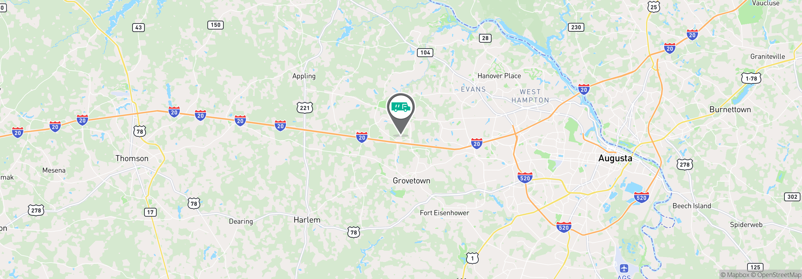 Map Image For augusta ga facility services