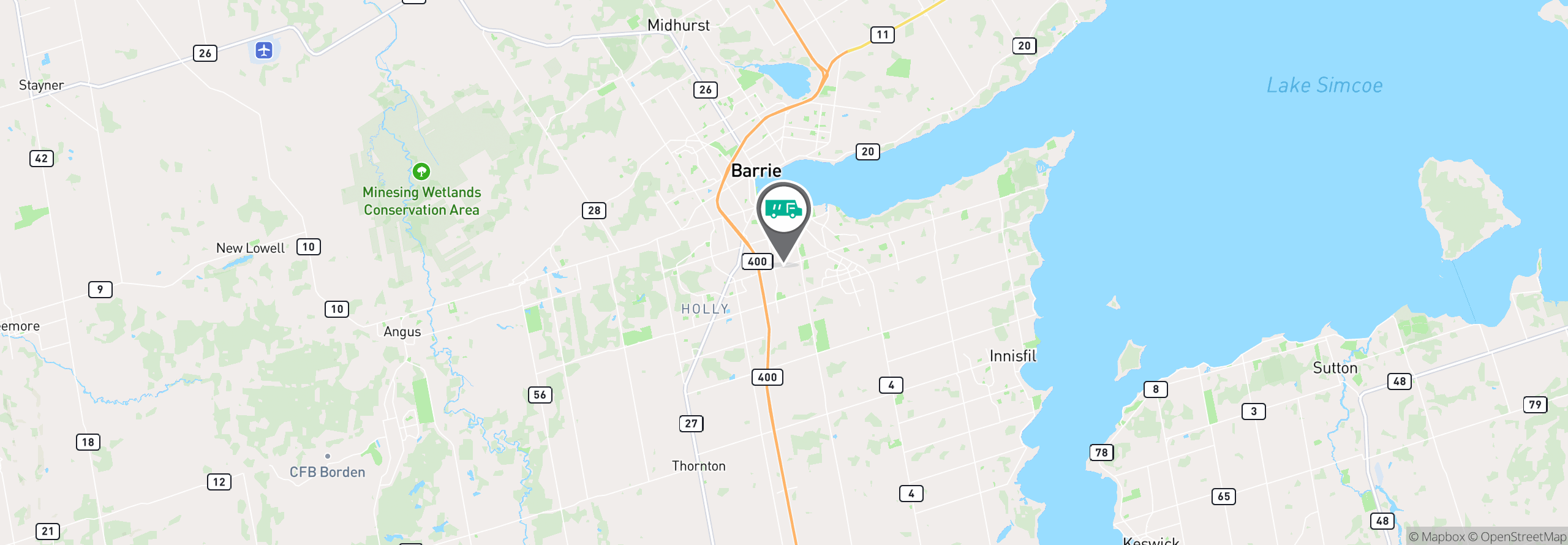 Map Image For barrie on uniforms