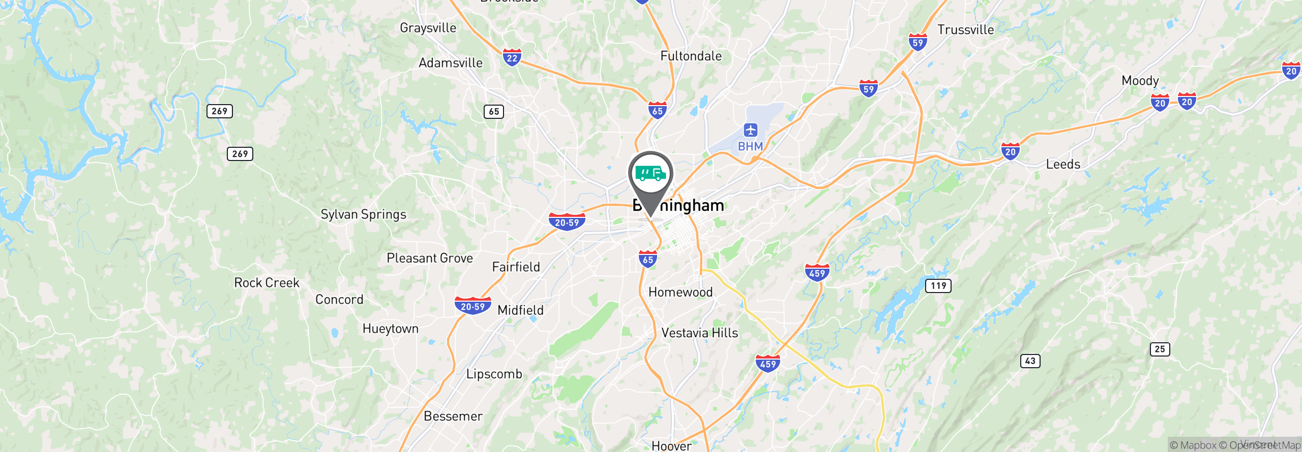 Map Image For birmingham al uniforms