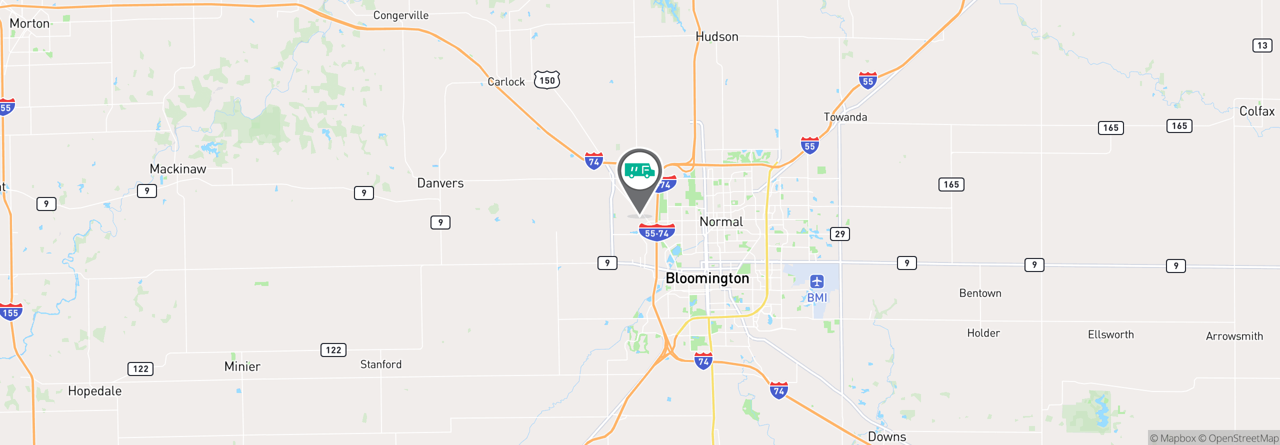 Map Image For bloomington il uniforms