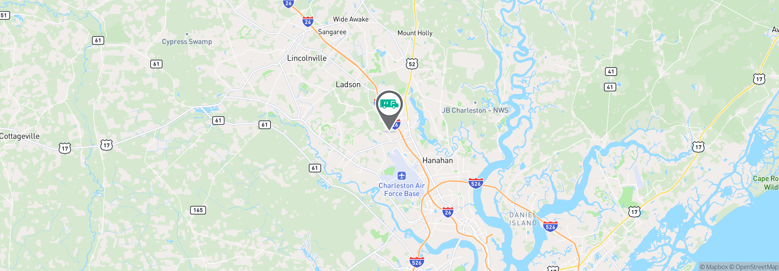 Map Image For charleston sc facility services