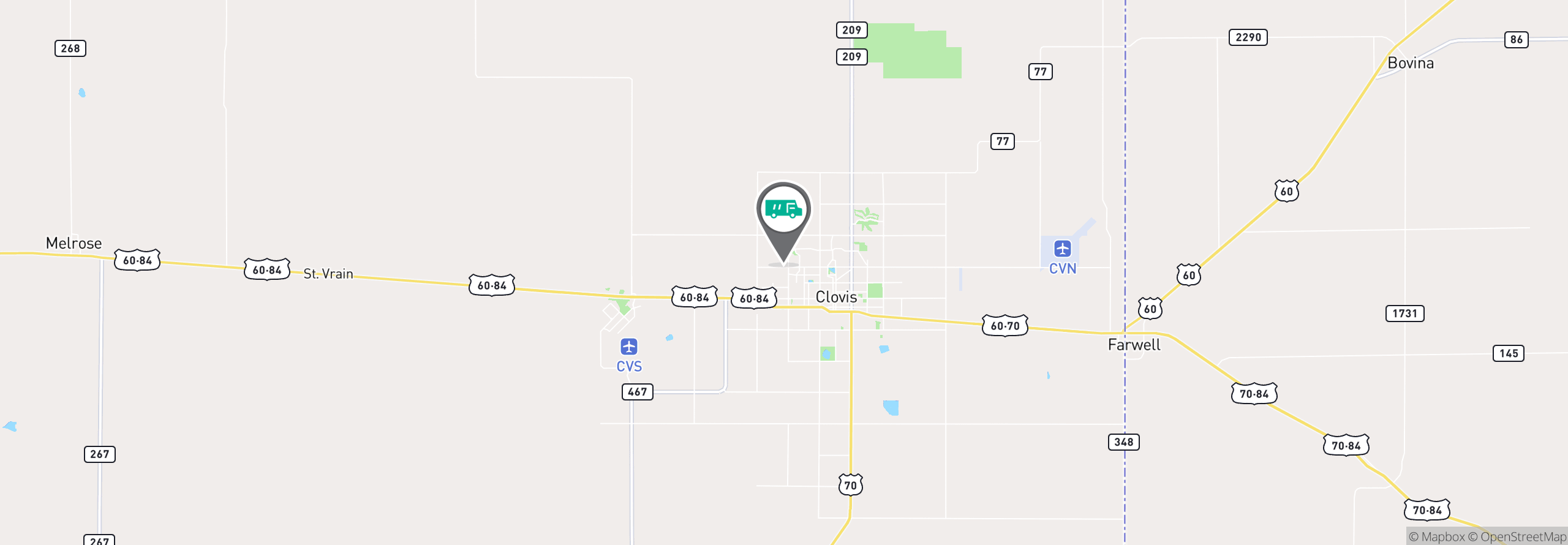Map Image For clovis nm uniforms