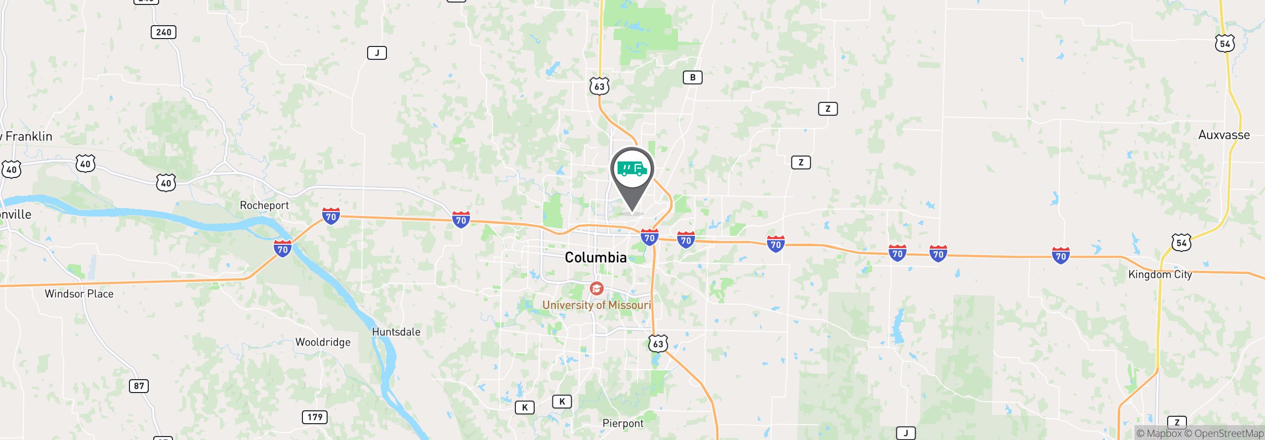 Map Image For columbia mo facility services