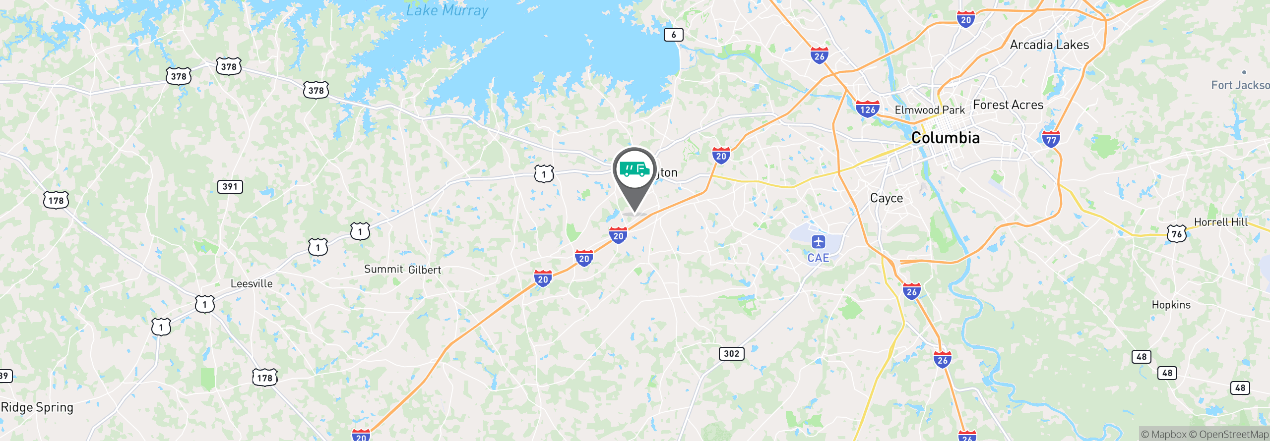 Map Image For columbia sc facility services