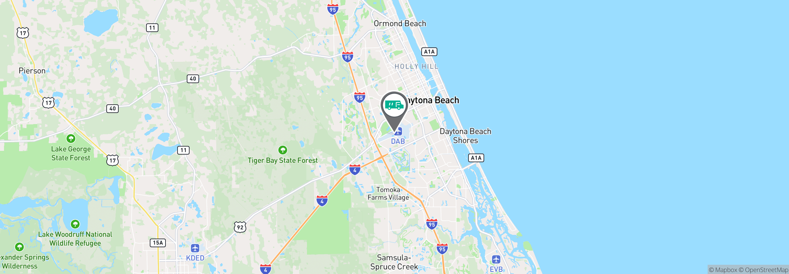 Map Image For daytona beach fl uniforms