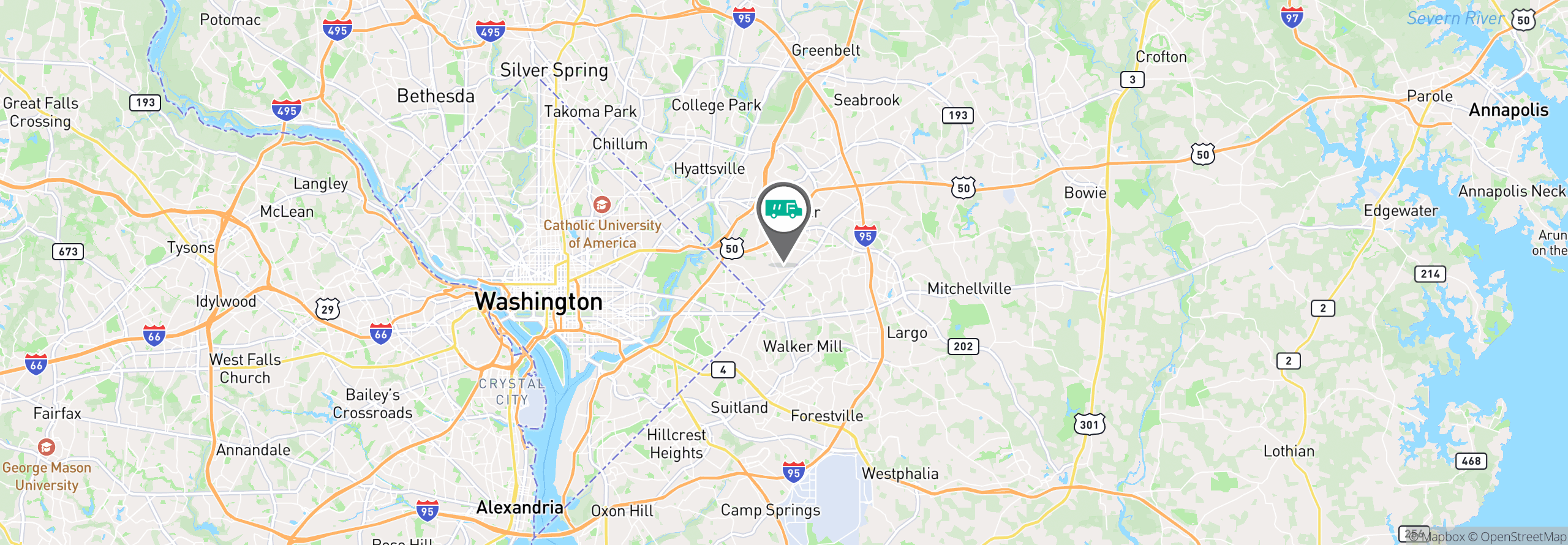Map Image For district of columbia md facility services