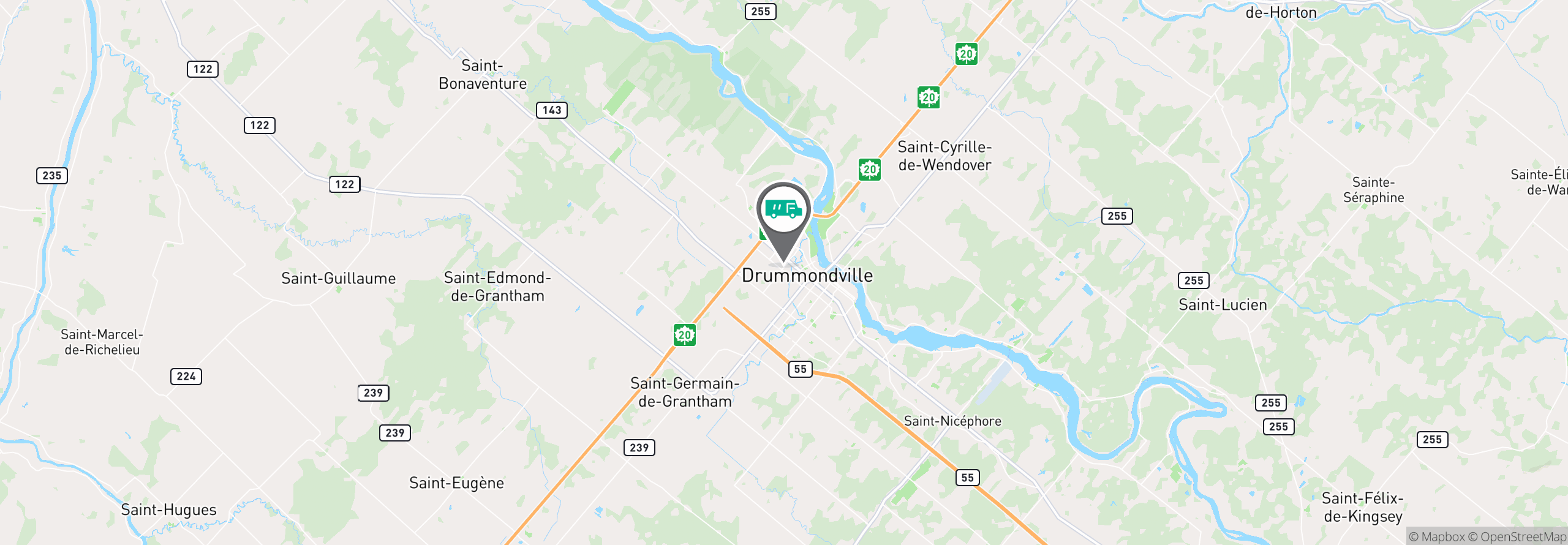 Map Image For drummondville qc uniforms
