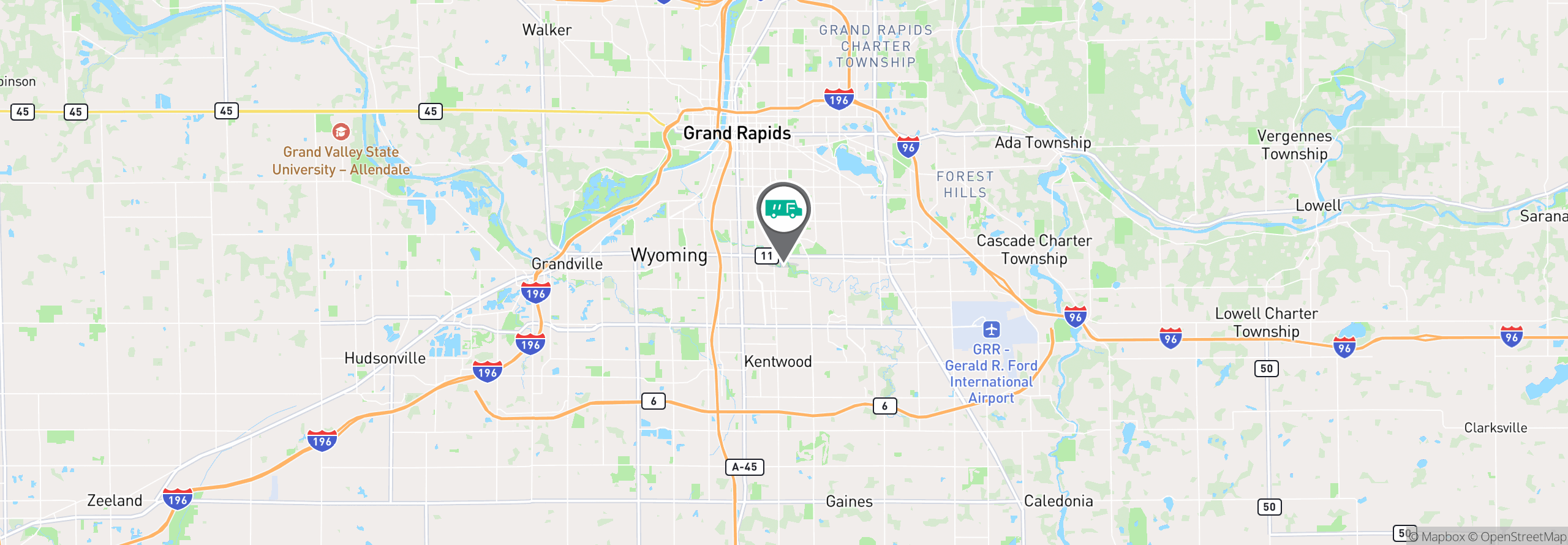 Map Image For grand rapids mi uniforms