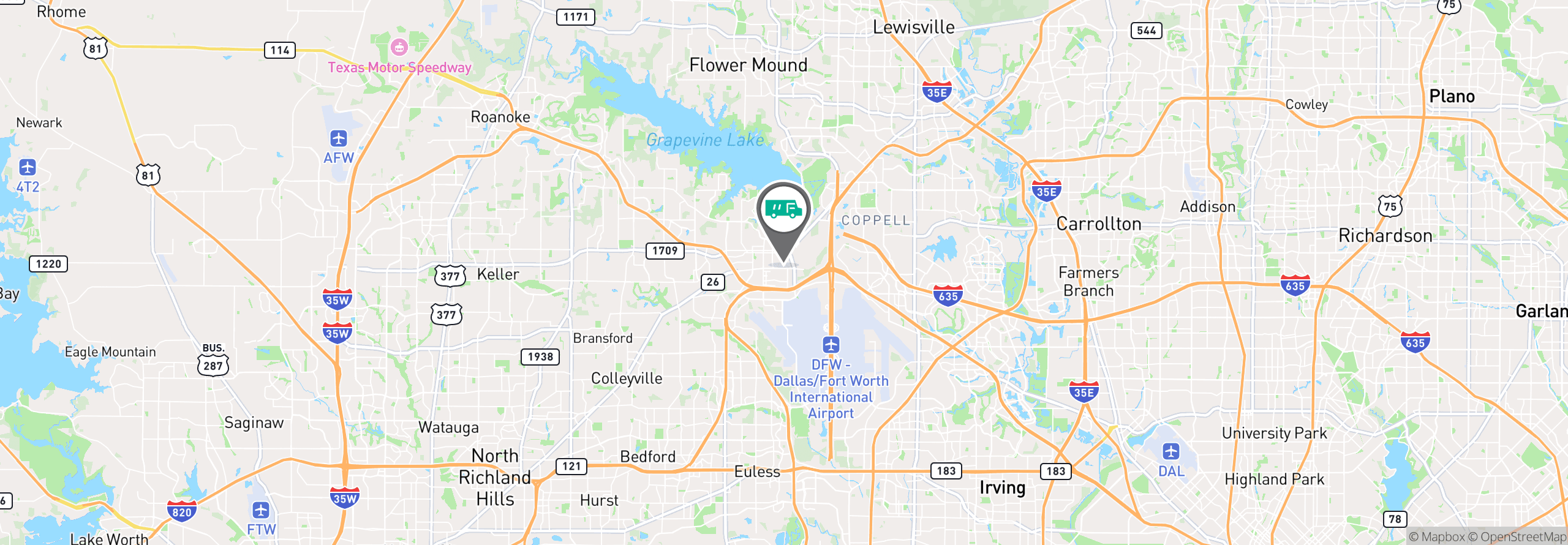 Map Image For grapevine tx uniforms