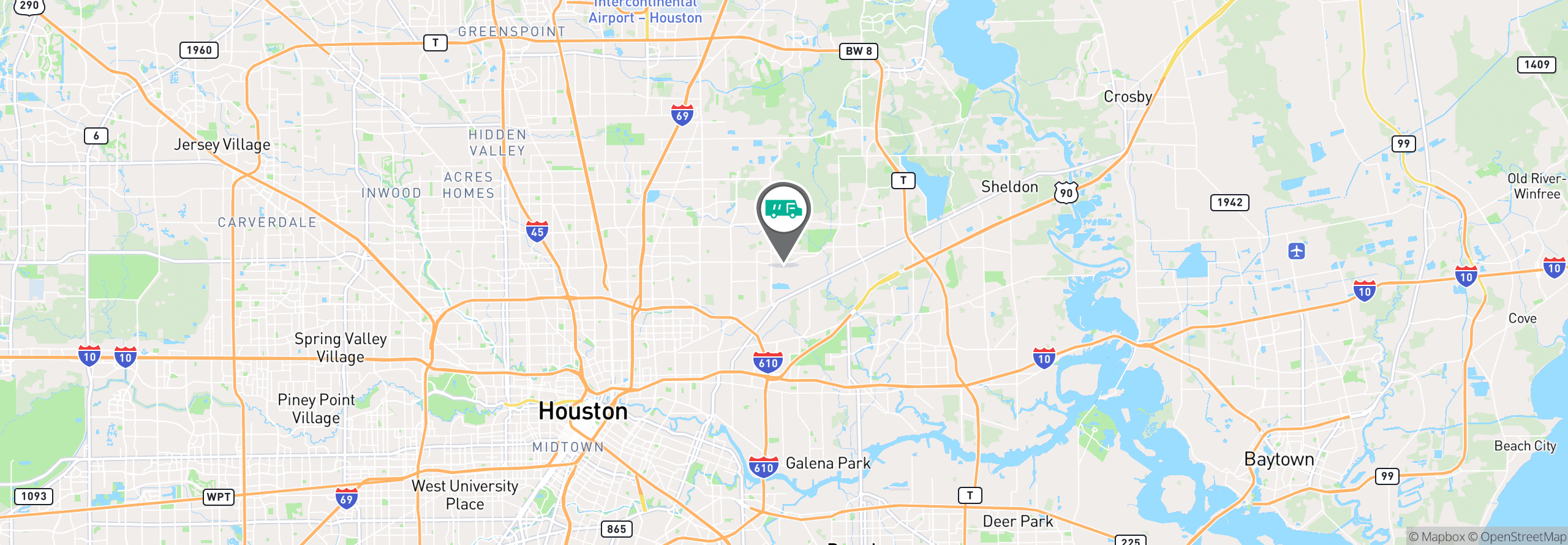 Map Image For houston tx facility services