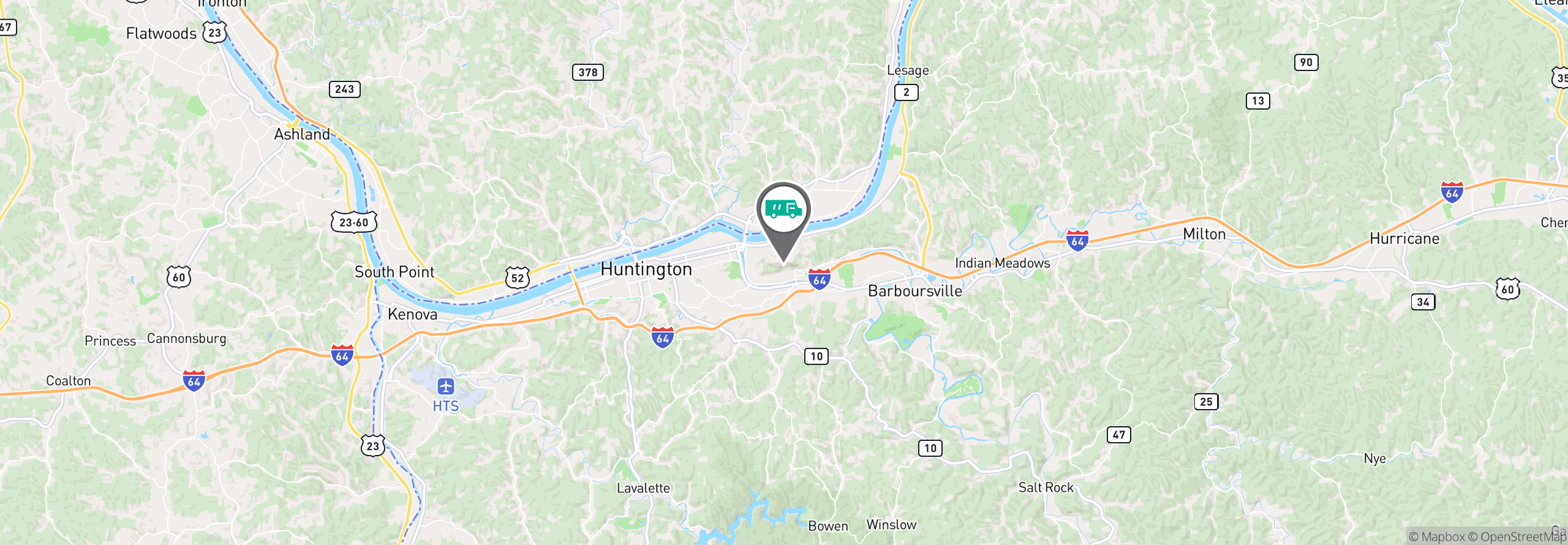 Map Image For huntington wv facility services