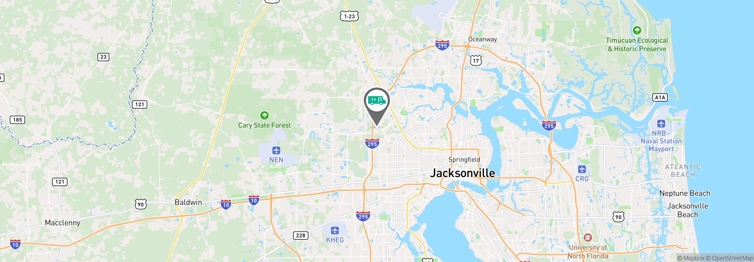 Map Image For jacksonville fl uniforms