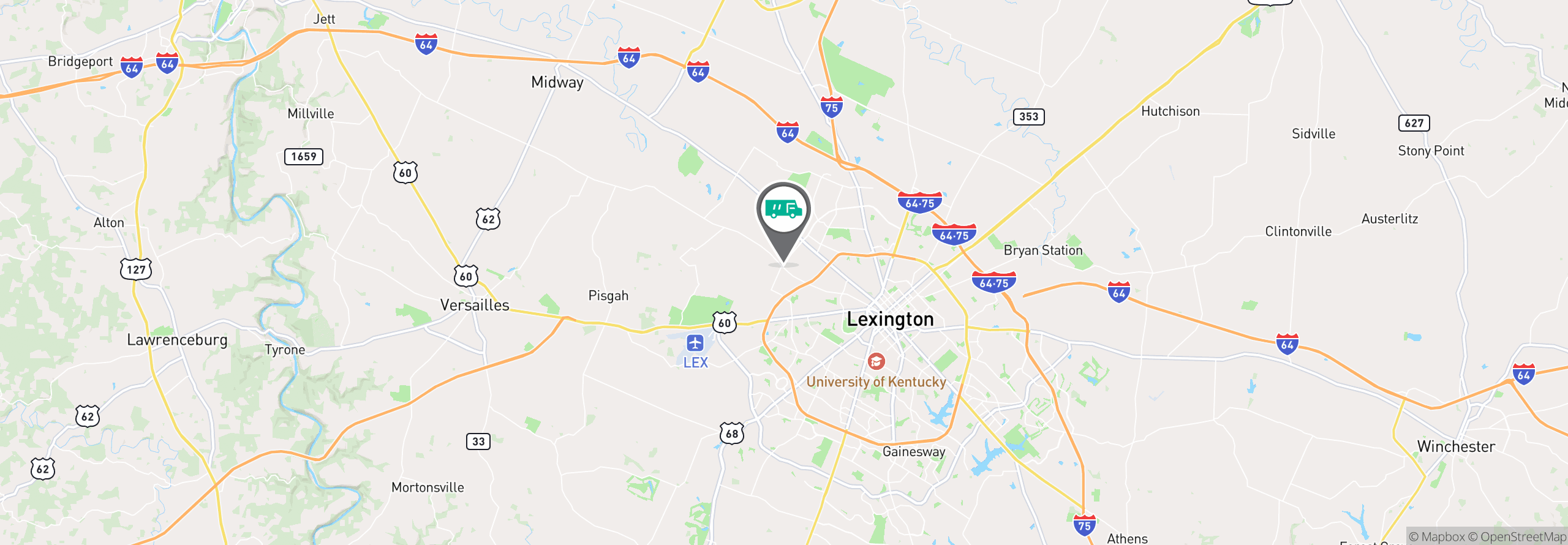 Map Image For lexington ky facility services