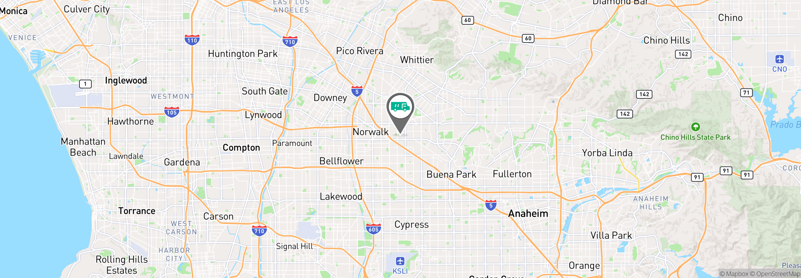 Map Image For los angeles ca facility services