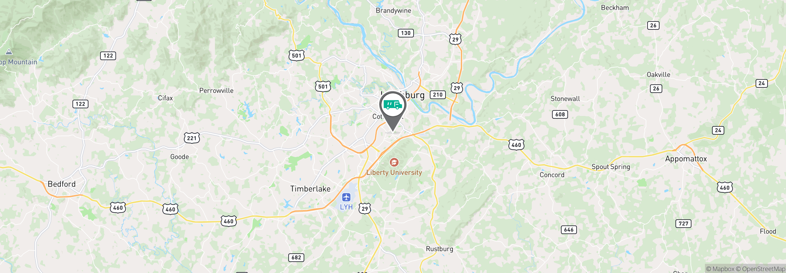 Map Image For lynchburg va uniforms
