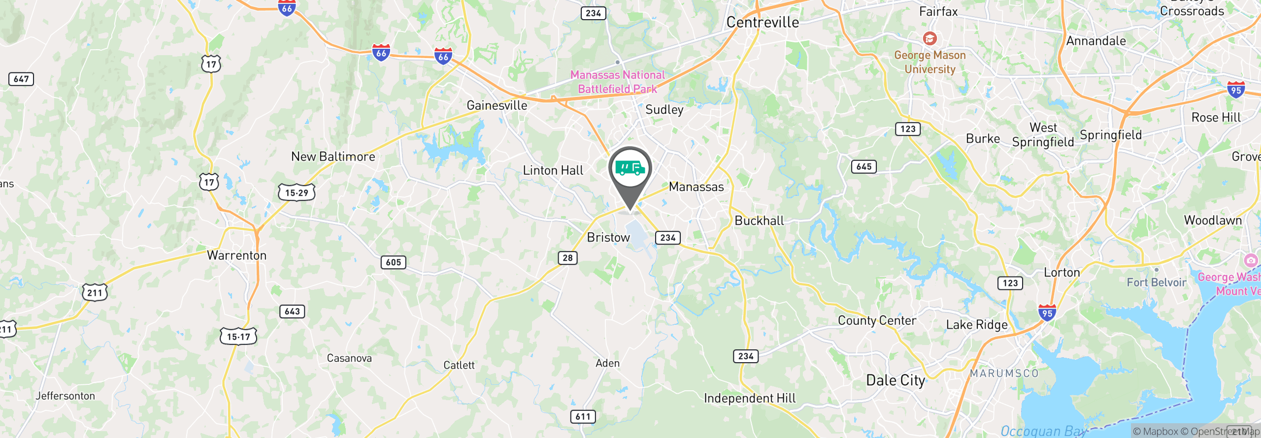 Map Image For manassas va uniforms