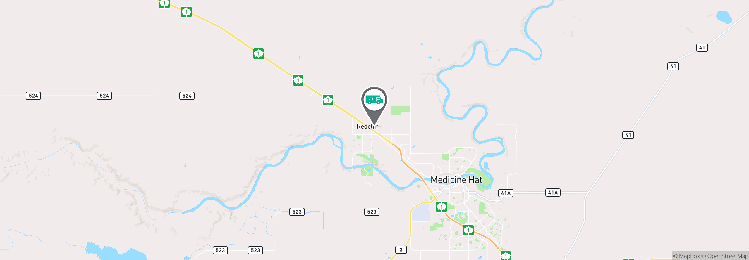 Map Image For medicine hat ab facility services