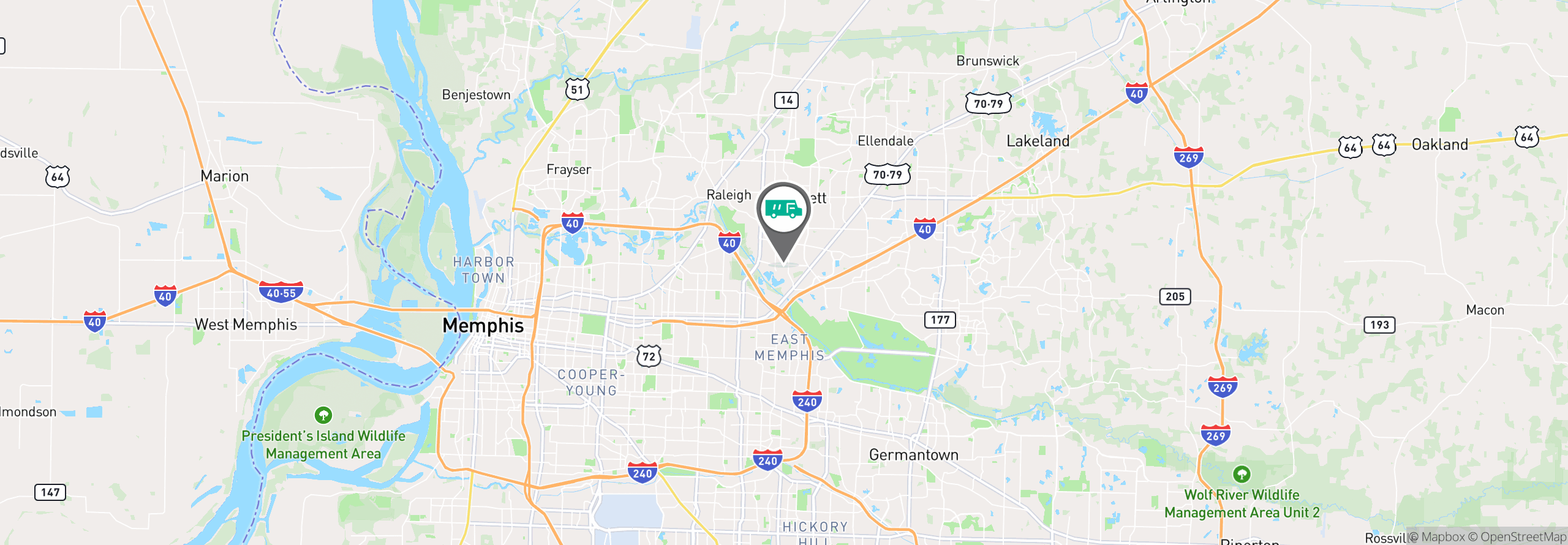 Map Image For memphis tn facility services