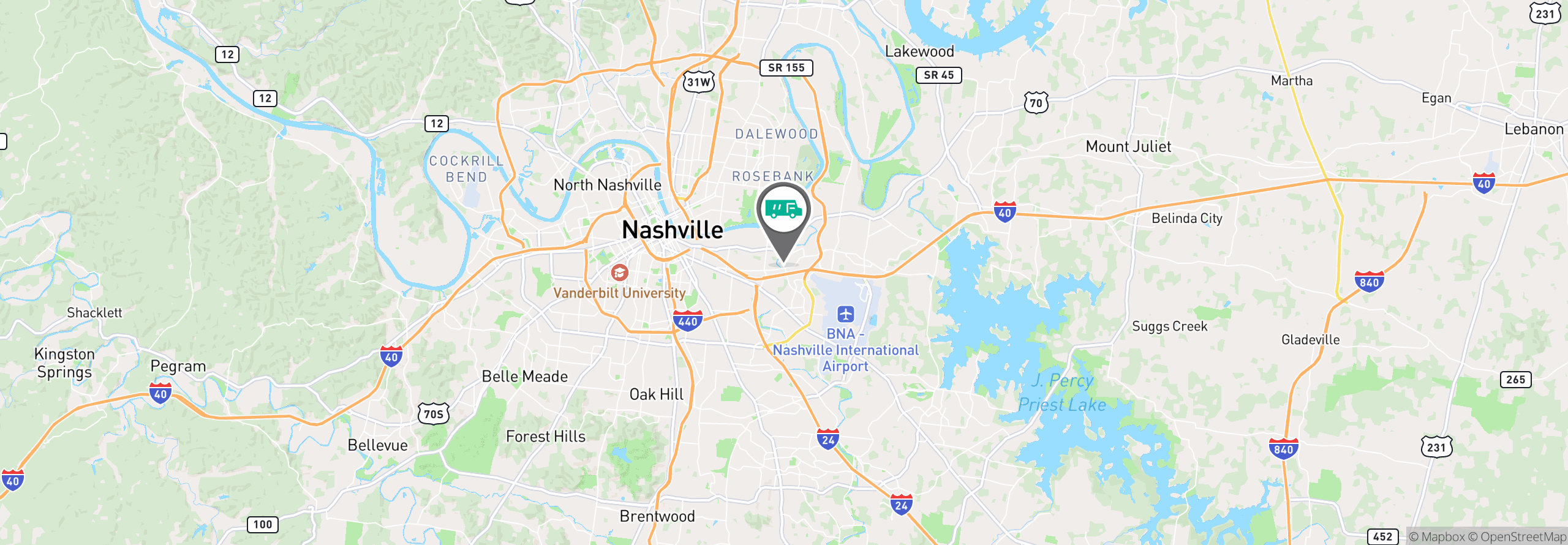 Map Image For nashville tn facility services