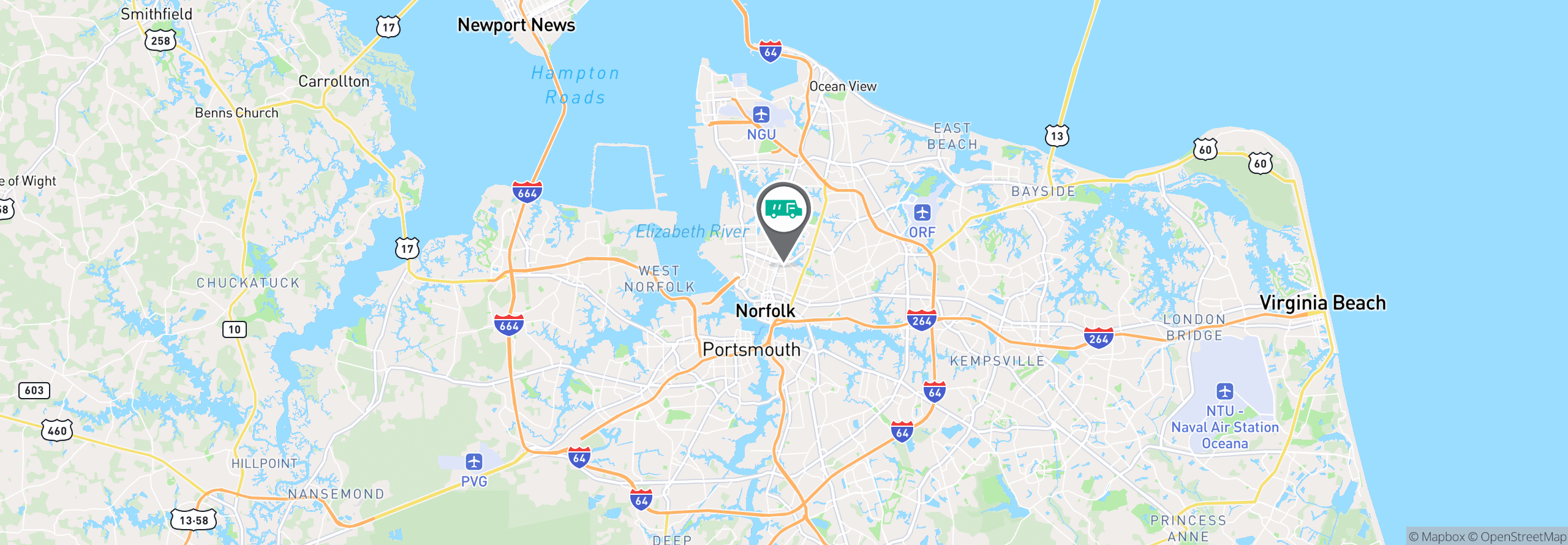 Map Image For norfolk va uniforms