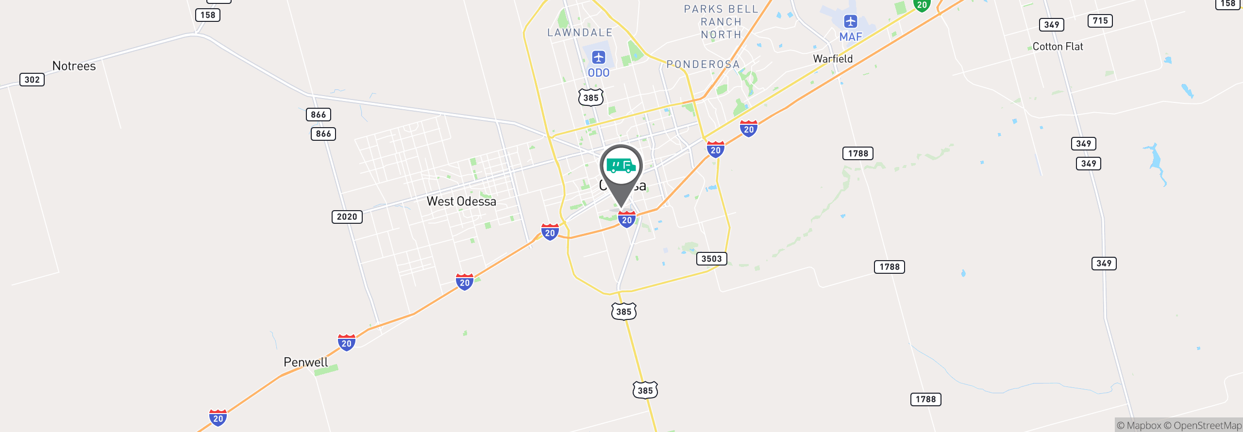 Map Image For odessa tx uniforms