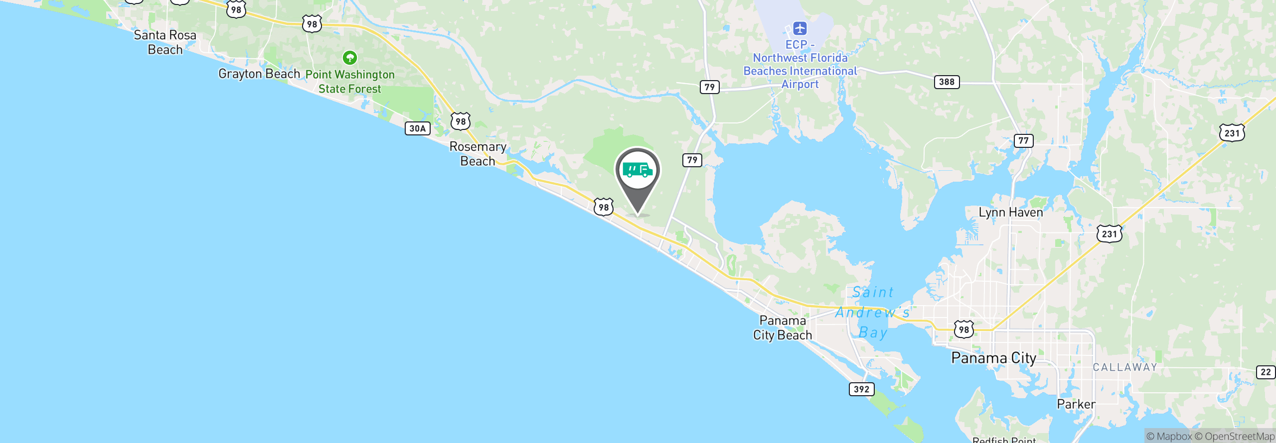 Map Image For panama city fl uniforms