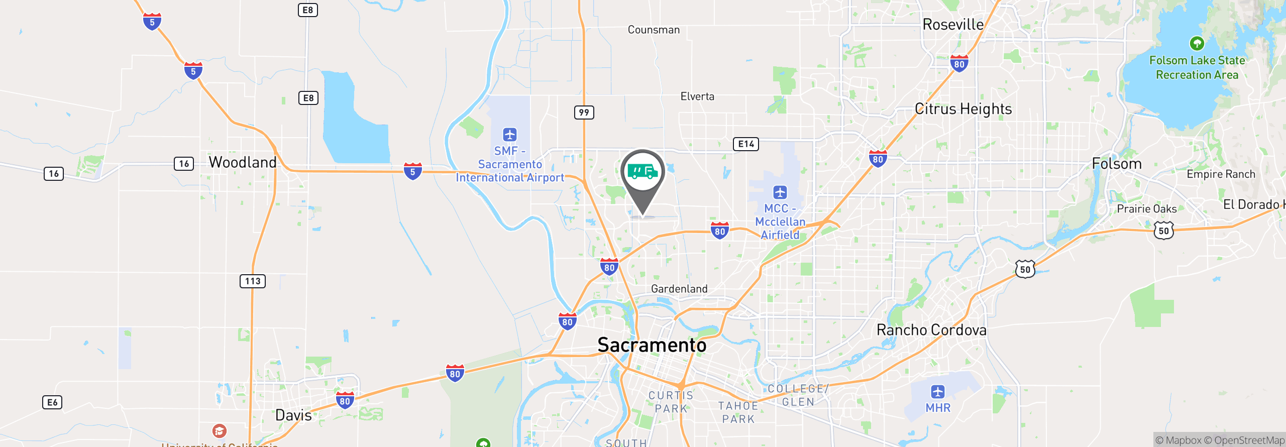 Map Image For sacramento ca facility services