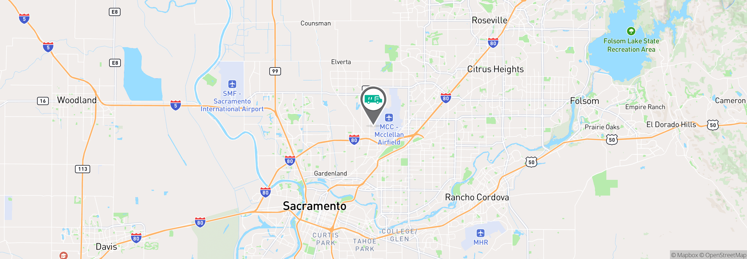 Map Image For sacramento ca uniforms
