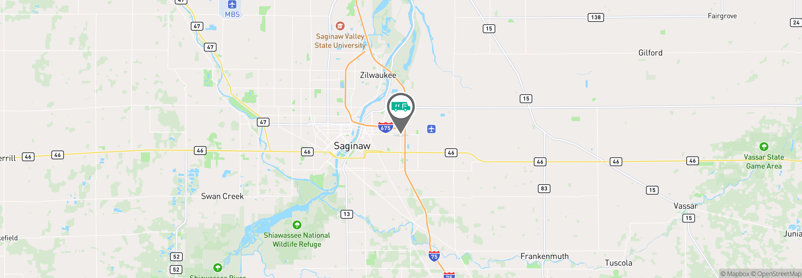 Map Image For saginaw mi uniforms