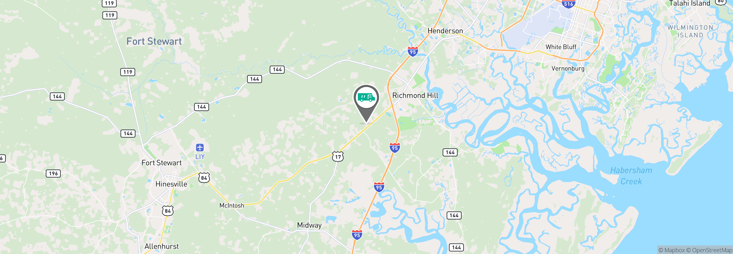 Map Image For savannah ga facility services