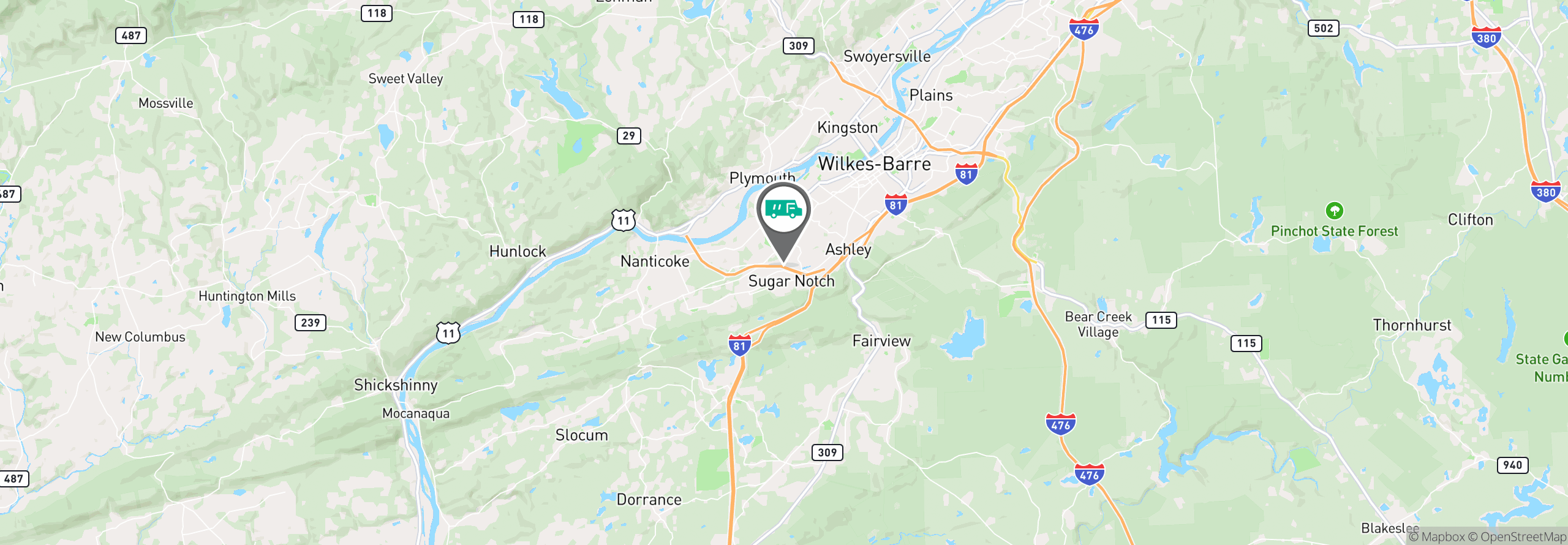 Map Image For scranton pa facility services