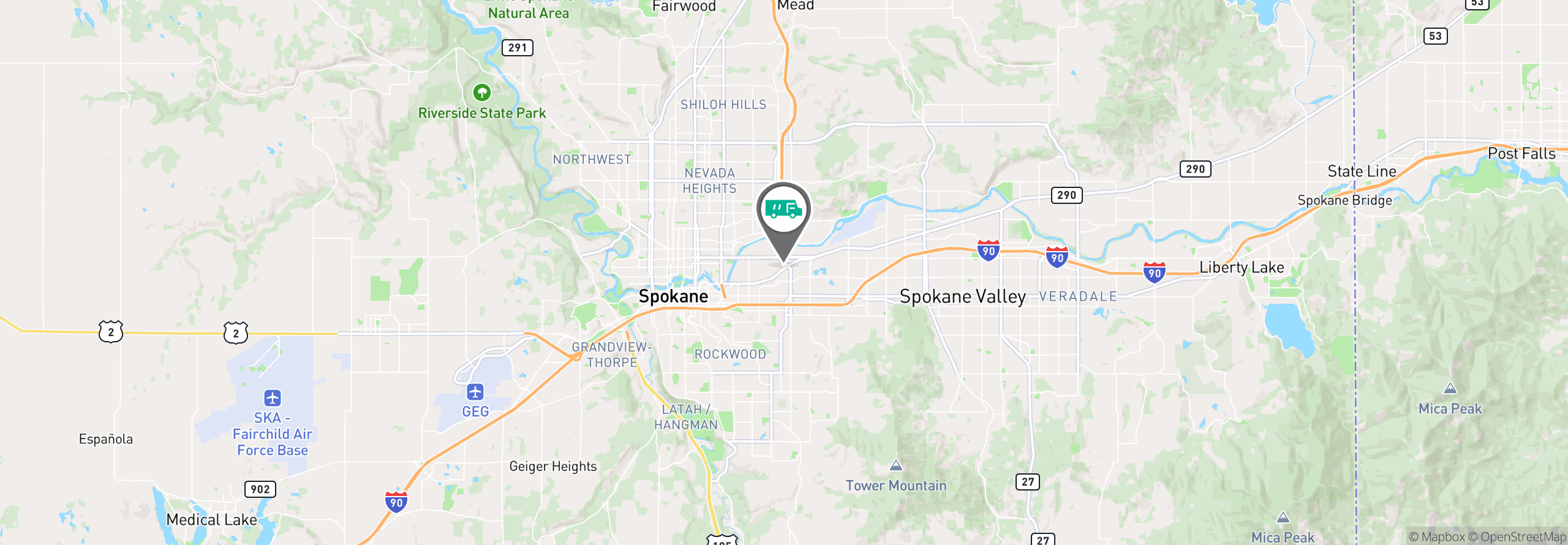 Map Image For spokane wa uniforms