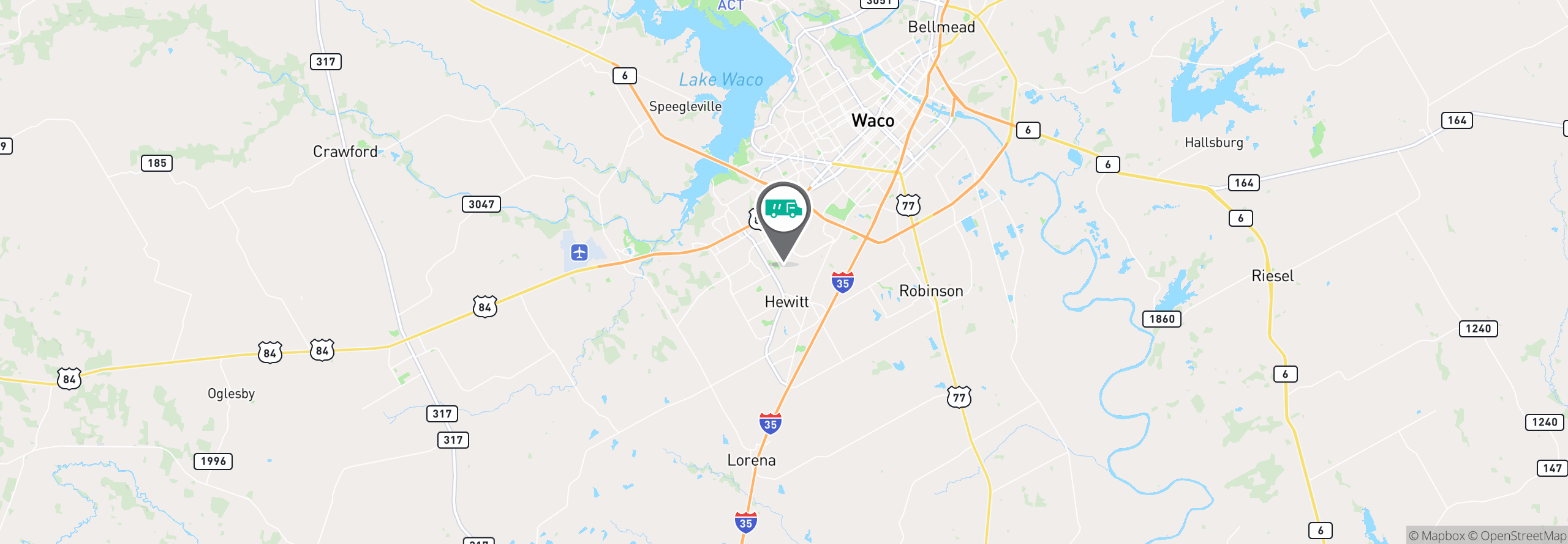 Map Image For waco tx uniforms