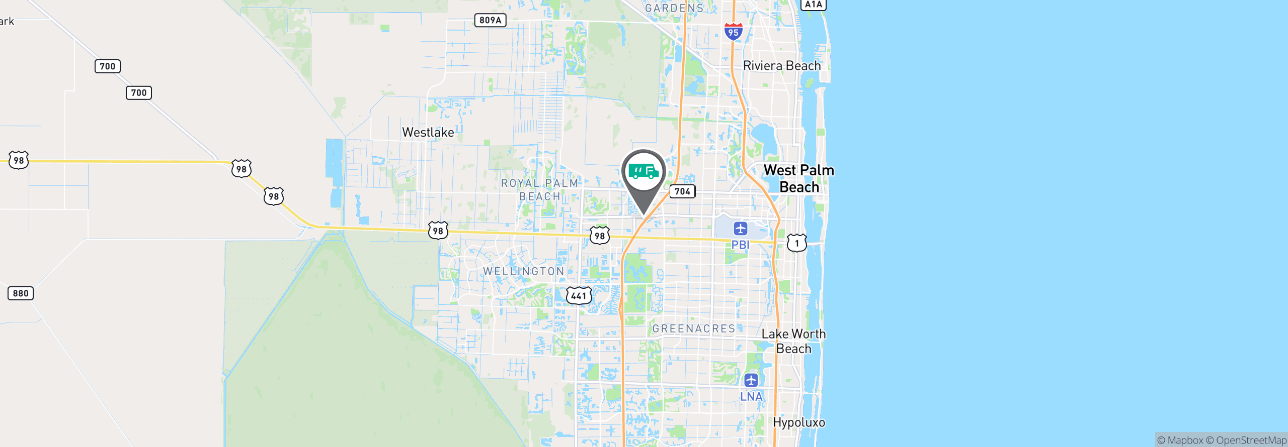 Map Image For west palm beach fl facility services