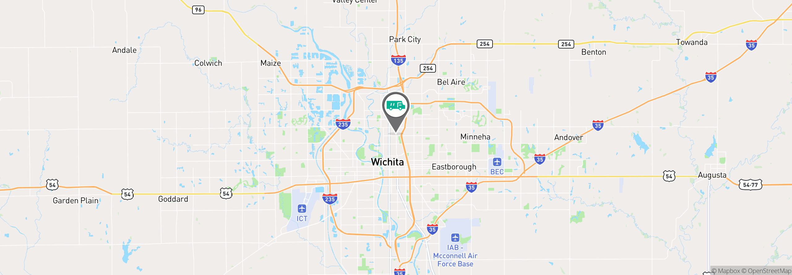 Map Image For wichita ks facility services