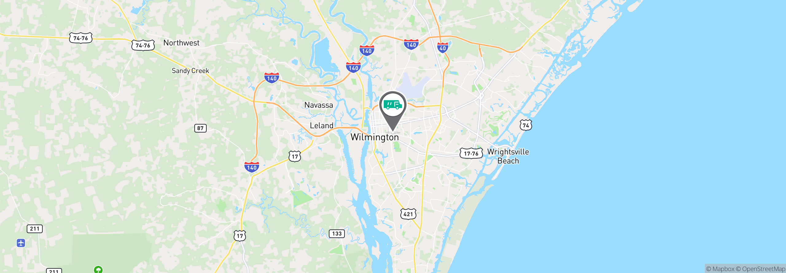 Map Image For wilmington nc uniforms