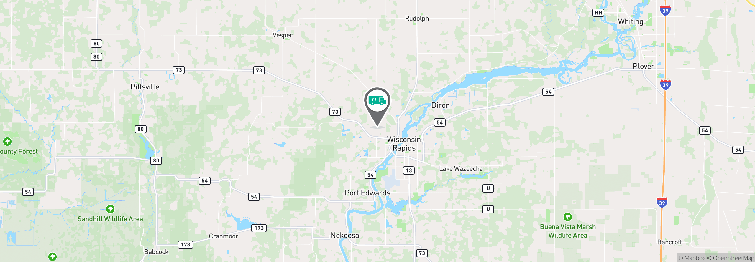 Map Image For wisconsin rapids wi facility services