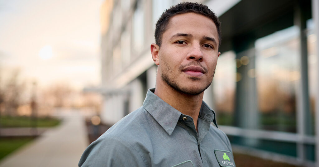 UniFirst customer wearing a UniFirst uniform