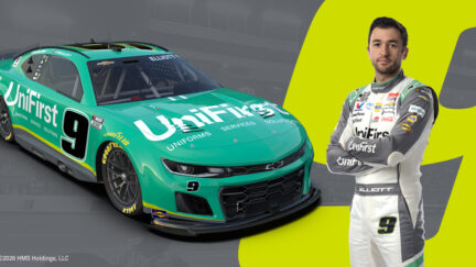 The UniFirst No. 9 Chevy and Chase Elliott.