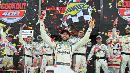 Chase Elliott and the entire No. 9 team celebrate the victory at Martinsville Speedway.