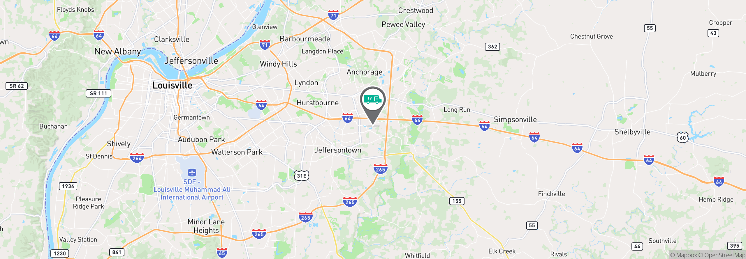 Map Image For louisville ky uniforms