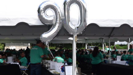 90 year balloons in celebration of UniFirst's 90 years of service at this year's 25th annual Founder's Day.